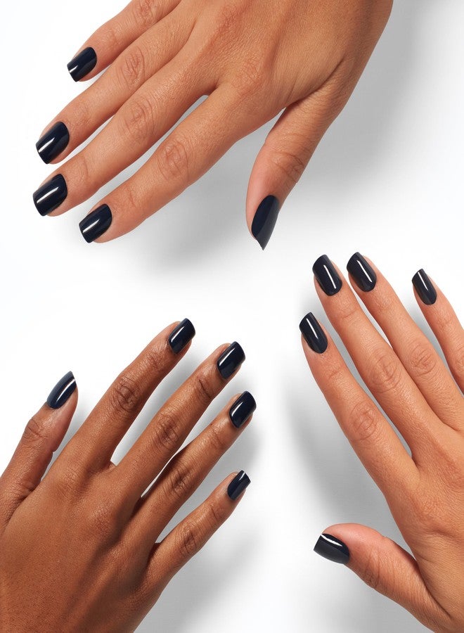 OPI On Point Midnight Mantra | Short Round Navy Blue Press On Nails | With Nail Glue | Long Lasting, Reusable, Non-damaging - Image 3