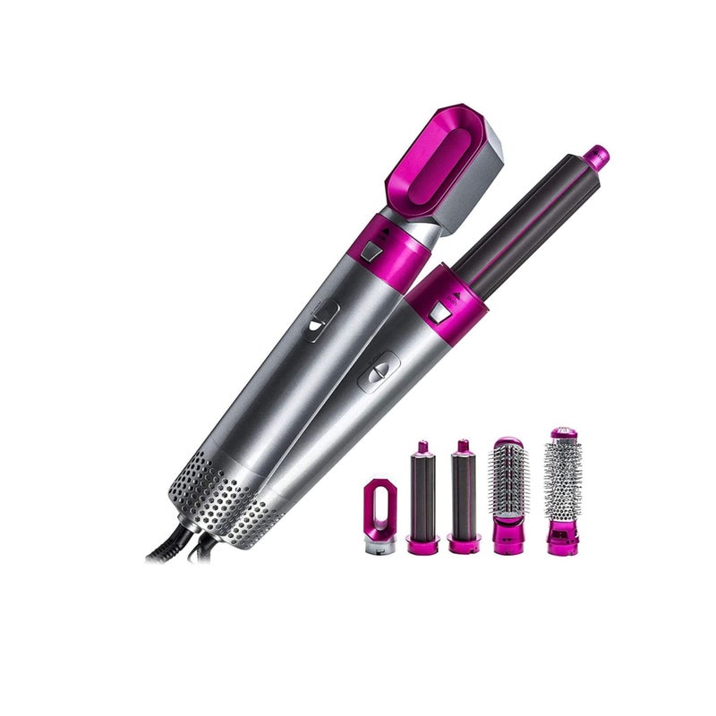 Zikra Hair Dryer Brush 5 in 1 Hair Styler Hot Air Brush Airwrap Styler Negative Ion Comb for Straigntening Curling Hair Styling Appliances with 5 Interchangeable Brushes - Image 1