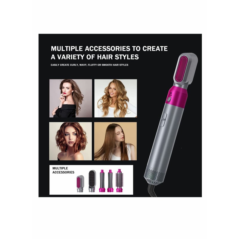 Zikra Hair Dryer Brush 5 in 1 Hair Styler Hot Air Brush Airwrap Styler Negative Ion Comb for Straigntening Curling Hair Styling Appliances with 5 Interchangeable Brushes - Image 4