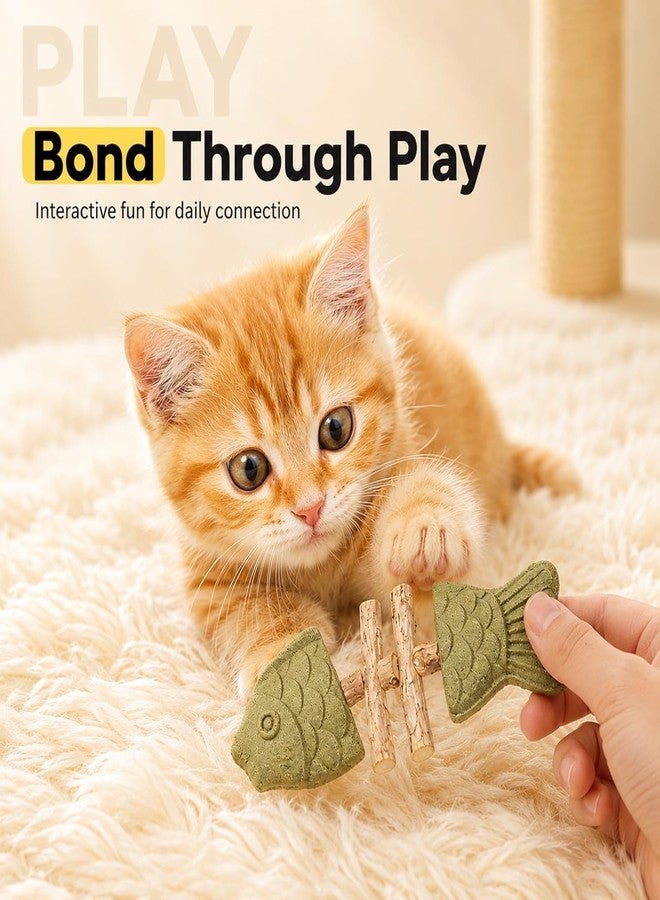 3pcs Catnip & Silvervine Fishbone-Shaped Cat Chew Toy - Image 5