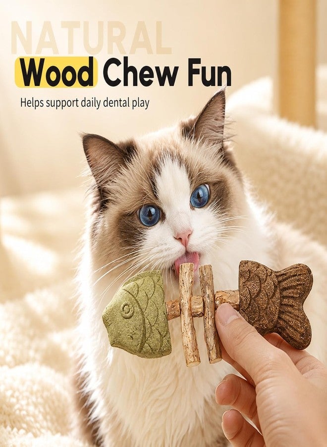 3pcs Catnip & Silvervine Fishbone-Shaped Cat Chew Toy - Image 2