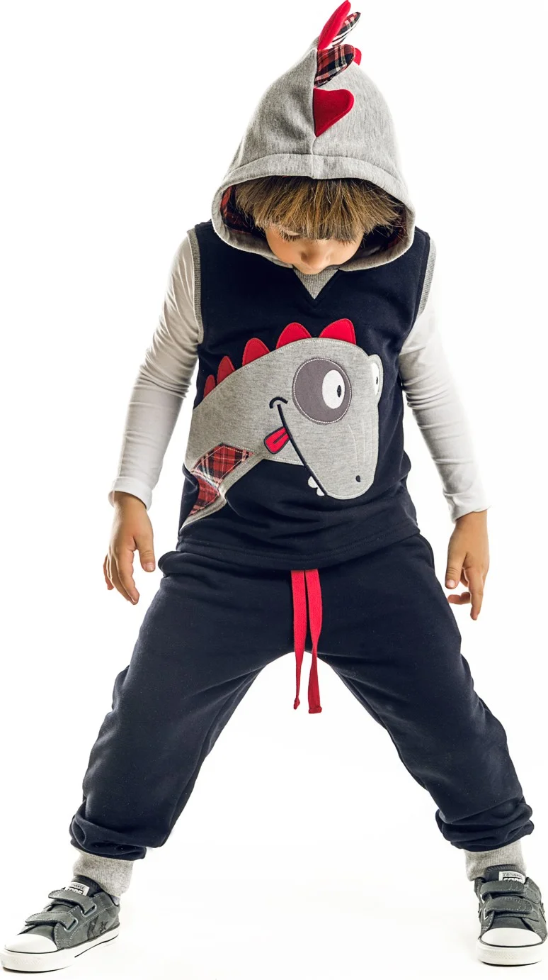 Denokids Dino Boy Sleeveless Vest Tracksuit