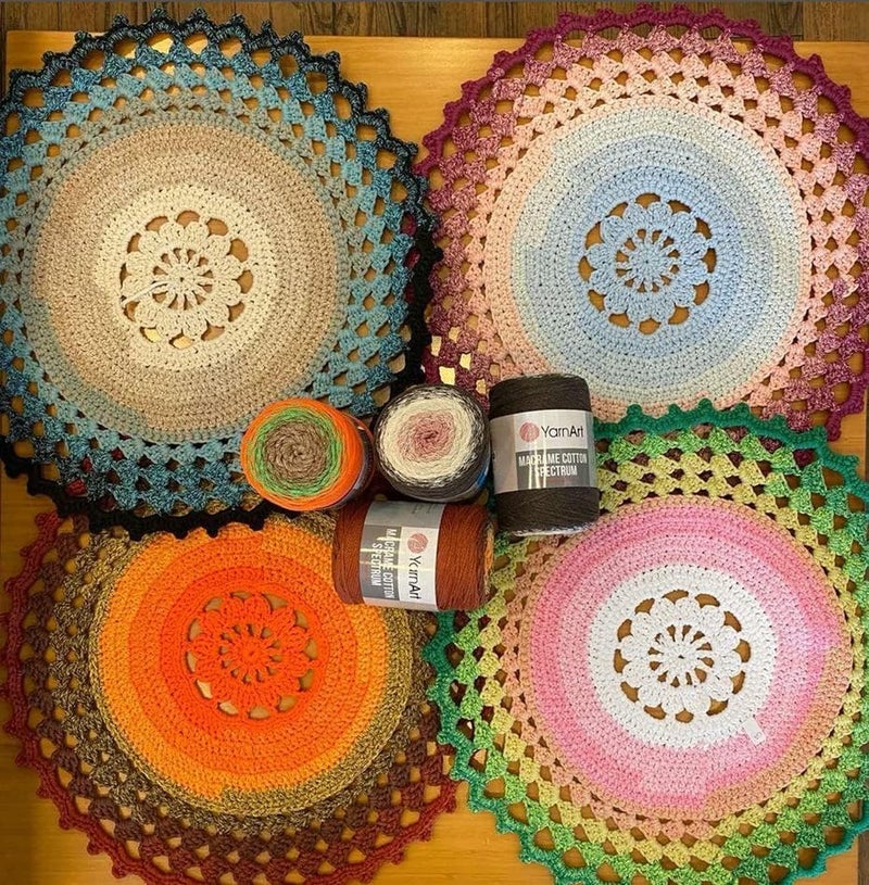 YarnArt Macrame Cotton Spectrum – 80% Cotton Multicolor Cord – 8.8 oz (250g), 246 yds (225m) – Colorful Rope for Knots, Weaving, DIY Crafts – Worsted Weight Aran (4) (1325) - Image 4