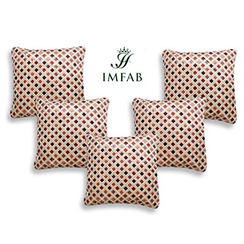 IM FAB IMFAB® Soft Velvet Glitter Gold Printed Cushion Covers Set of 5pcs(12X12 inches or 30X30 cms)-Gold - Image 2
