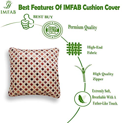 IM FAB IMFAB® Soft Velvet Glitter Gold Printed Cushion Covers Set of 5pcs(12X12 inches or 30X30 cms)-Gold - Image 3