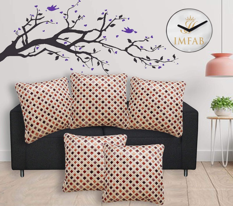 IM FAB IMFAB® Soft Velvet Glitter Gold Printed Cushion Covers Set of 5pcs(12X12 inches or 30X30 cms)-Gold - Image 1