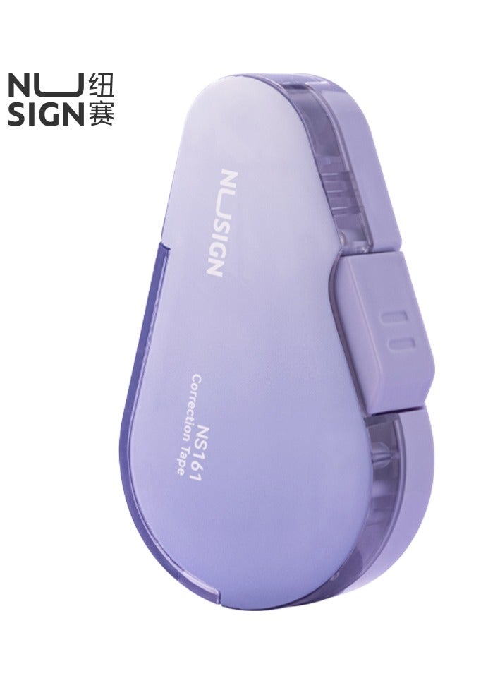 Deli Deli NS161 High-Coverage Correction Tape 5mm×6m, Ink-Proof & Curved Surface, Purple