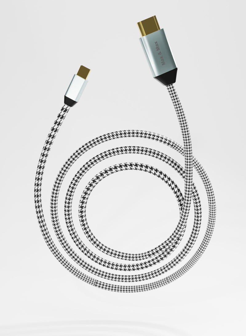 Max & Max Type-C to HDMI Cable 4K 60Hz UHD HDR 2M – Aluminum Shell High-Speed Converter Compatible with MacBook Pro/Air, iPad Pro, Galaxy S22/S23+, Chromebook & Huawei P50 - Image 4