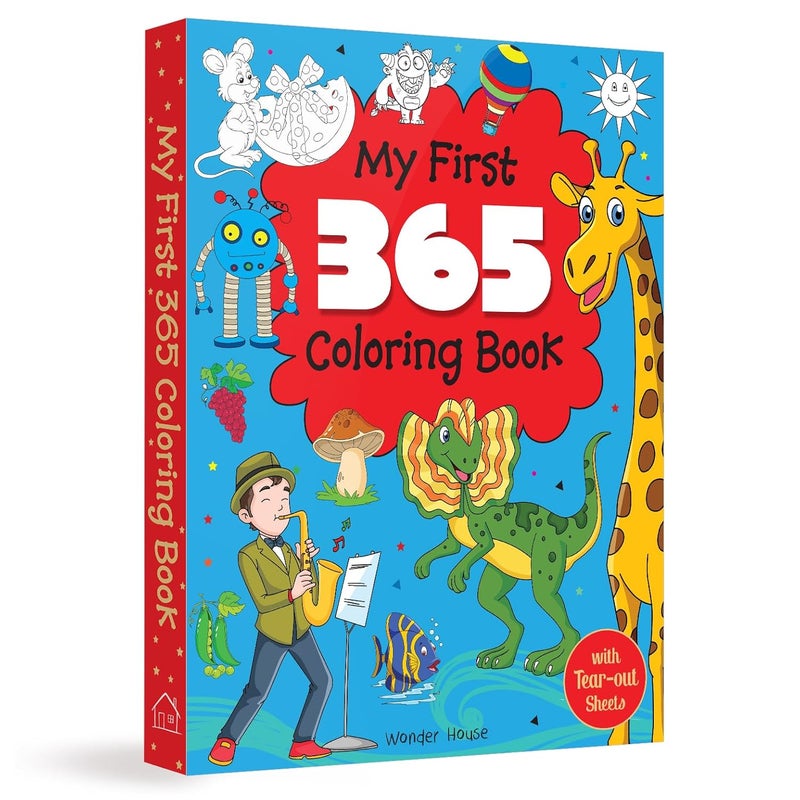 كتابي الأول للتلوين 365: كتاب تلوين ضخم للأطفال (مع صفحات قابلة للتمزيق) - Image 1