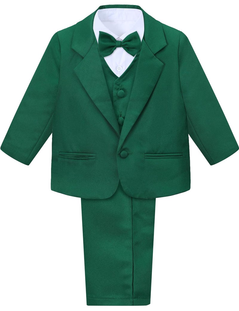 A&J DESIGN AJ DESIGN Toddler Boys Christmas Suit Baby Tuxedo Toddler Formal St Patricks Wedding Dress Ring Bearer Outfit Green 1824 Months - Image 2