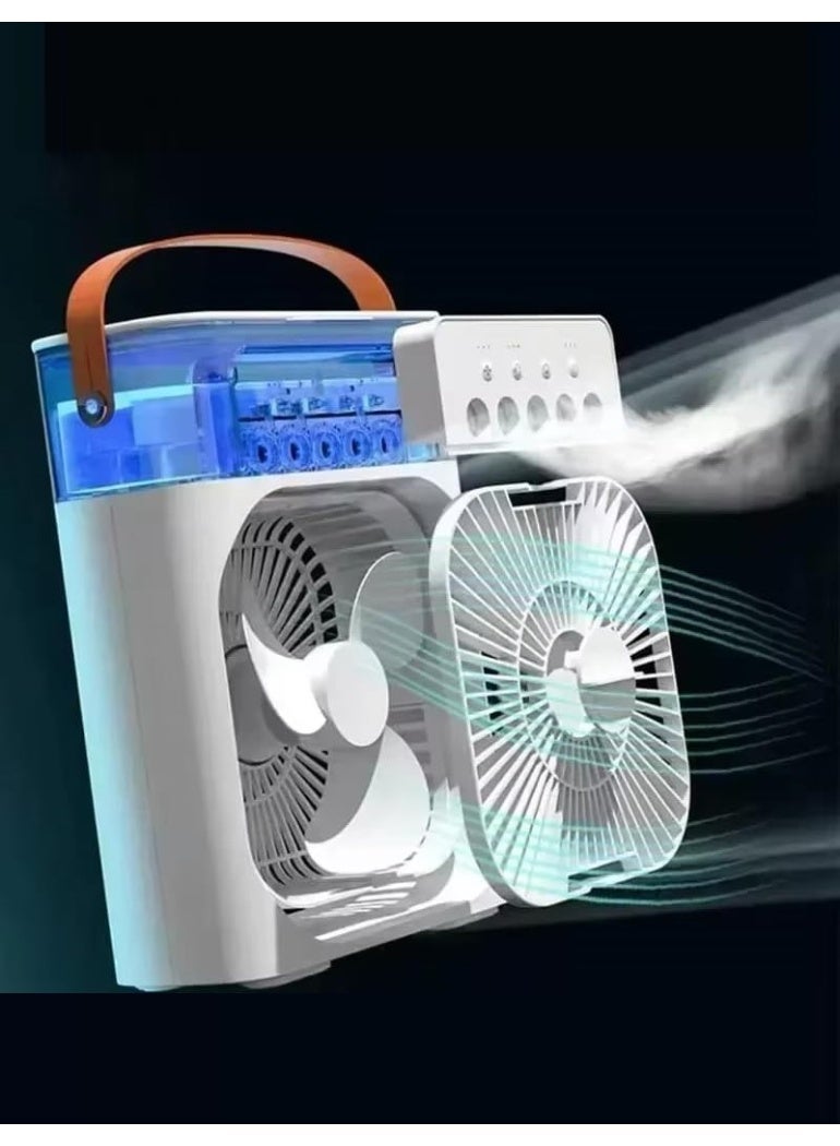 زوم بلس زووم بلس مروحة مكيف هواء محمولة، مبرد هواء تبخيري شخصي بمنفذ USB، مروحة رذاذ صغيرة مع ضوء LED، 3 سرعات رياح و5 اوضاع - ابيض - Image 5