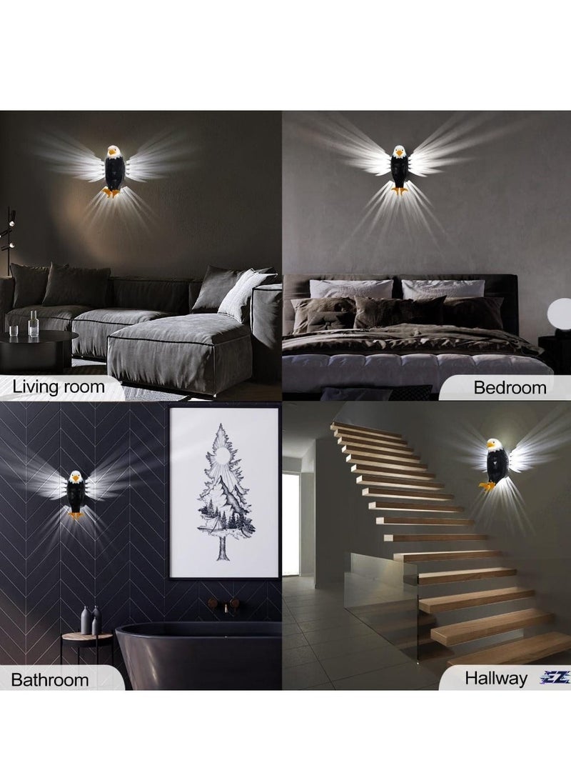 ELTRAZONE Bald Eagle Wall Light – American Eagle Night Light with Remote Control – Magnetic Wall Mounted Eagle Lamp for Bedroom, Living Room & Hallway – Battery Operated & Removable Charging Eagle Light - Image 2