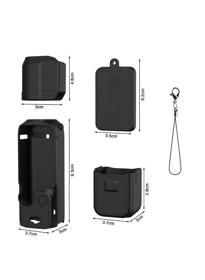 Silicone Protective Case for DJI OSMO Pocket 3, Protective Cover Handheld Gimbal Action Camera Accessories, Full Protection, Camera Lens Cover, for Osmo Pocket 3 Accessories Protector (Black) - Image 2