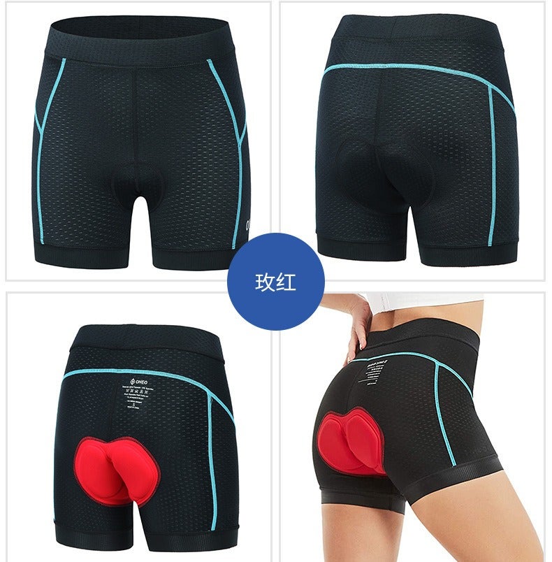 one o Men's Cycling Shorts with Sponge Pad Quick-Dry Bike Underwear for Women Road Mountain Bicycle Pants - Image 1