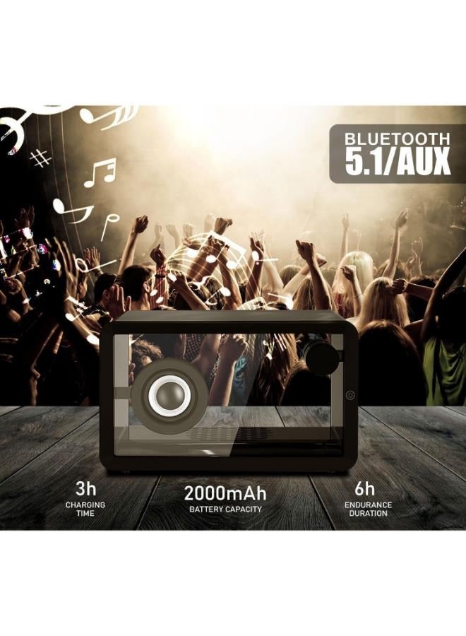 Eoptify Transparent Retro Cassette Bluetooth Speaker with RGB LED Lights, 16W Loud Bass HD Stereo, Bluetooth 5.1 & TWS Pairing, Rechargeable Battery, Wireless Portable Speaker for Home Party Outdoor Travel Decor Gift - Image 4