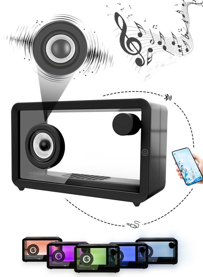 Eoptify Transparent Retro Cassette Bluetooth Speaker with RGB LED Lights, 16W Loud Bass HD Stereo, Bluetooth 5.1 & TWS Pairing, Rechargeable Battery, Wireless Portable Speaker for Home Party Outdoor Travel Decor Gift - Image 2