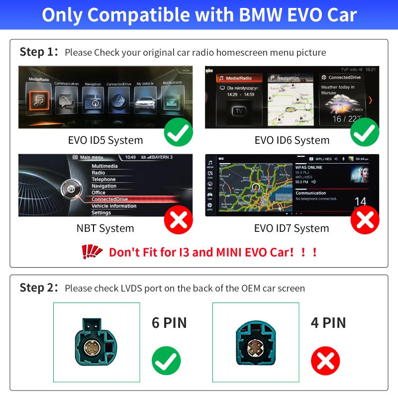 Generic Road Top Wireless Carplay Android Auto Retrofit Kit Decoder for BMW EVO System ID5 ID6, For BMW 1 2 3 4 5 6 7 M3 M4 M5 X1 X2 X3 X4 X5 X6 2017-2020 Year with EVO System  - Image 2