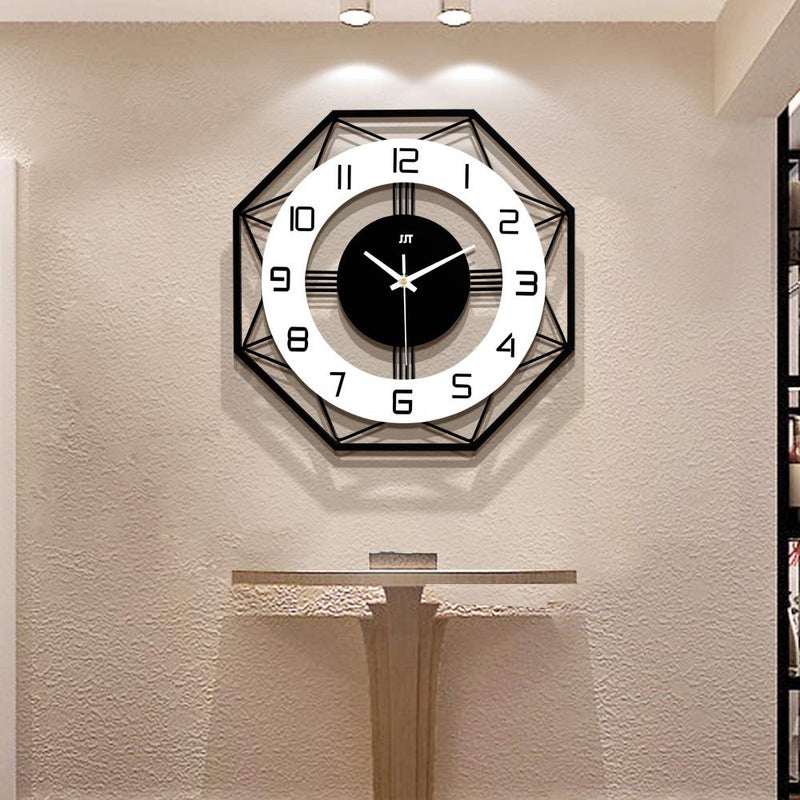 JUJUDA Large Wall Clocks for Living Room Decor Modern Silent Wall Clock for Home House Kitchen Bedroom Decorative Big Wall Clock Non Ticking Battery Operated Quartz for Bathroom Outdoor Indoor 17 in - Image 1