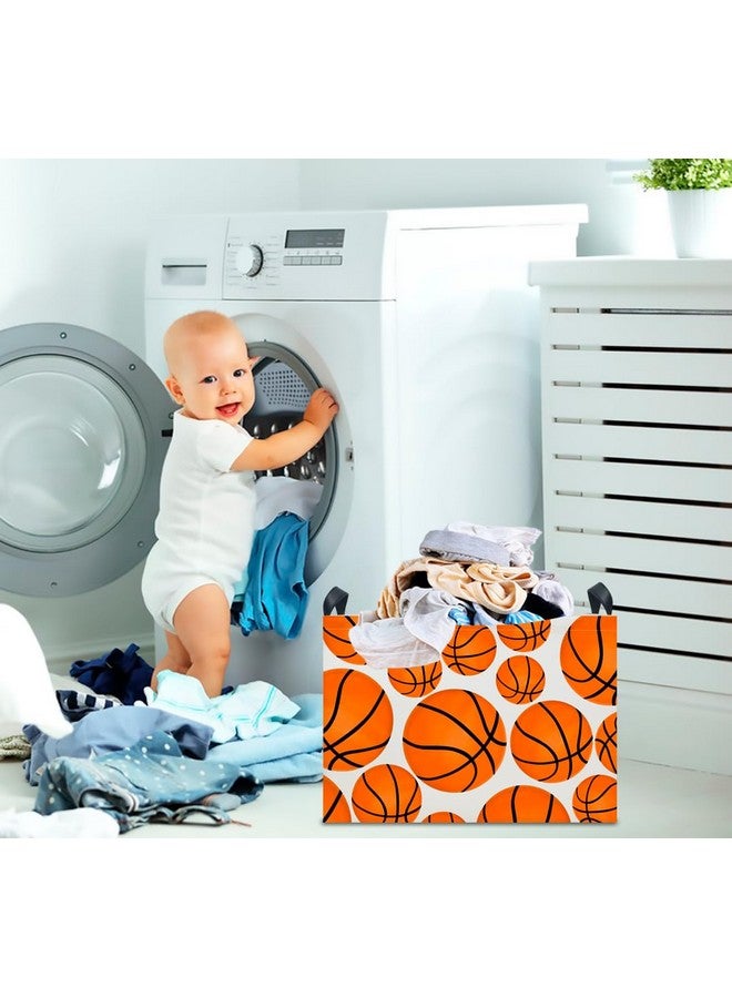 CLOCOR Rectangular Basketball Print Storage Basket Empty,Gift Basket for Kids,Toys Bin,Books Box,Room Decor(Basketball) - Image 3