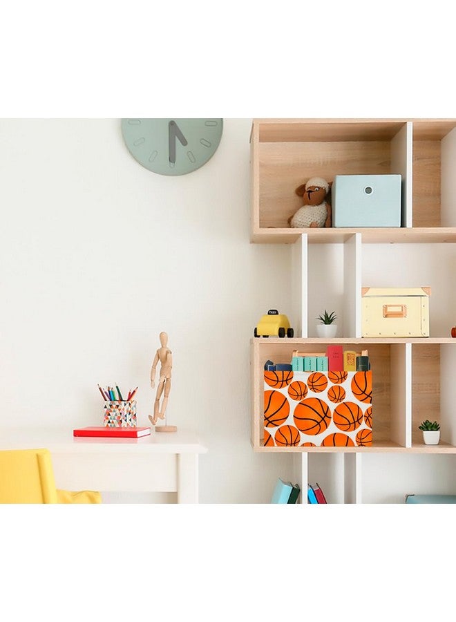 CLOCOR Rectangular Basketball Print Storage Basket Empty,Gift Basket for Kids,Toys Bin,Books Box,Room Decor(Basketball) - Image 4