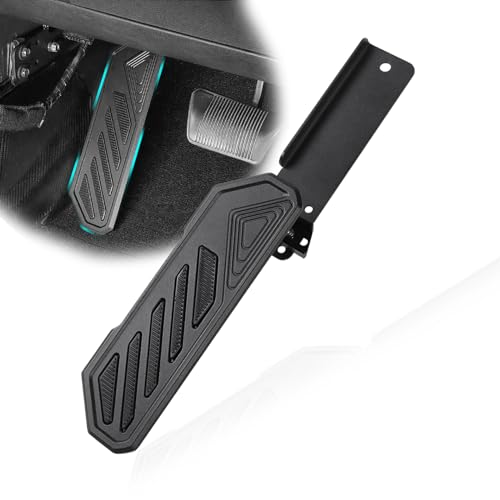 Phamyor Aluminum Anti-Slip Dead Pedal Driver Foot Rest Pad Fit for 2018-2024 Jeep Wrangler JL JLU 4XE & Jeep Gladiator JT, Adjustable Left Side Kick Panel, Black - Image 1