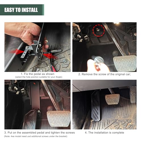 Phamyor Aluminum Anti-Slip Dead Pedal Driver Foot Rest Pad Fit for 2018-2024 Jeep Wrangler JL JLU 4XE & Jeep Gladiator JT, Adjustable Left Side Kick Panel, Black - Image 5