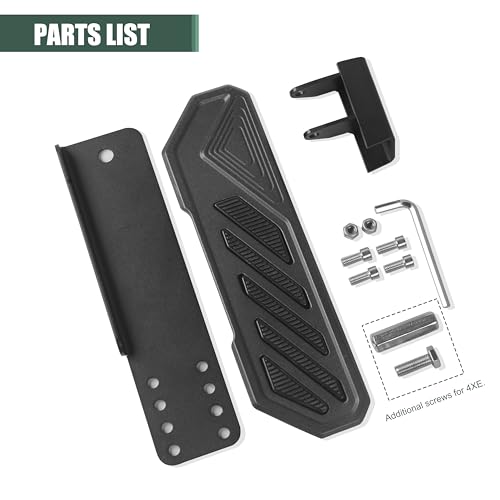 Phamyor Aluminum Anti-Slip Dead Pedal Driver Foot Rest Pad Fit for 2018-2024 Jeep Wrangler JL JLU 4XE & Jeep Gladiator JT, Adjustable Left Side Kick Panel, Black - Image 4