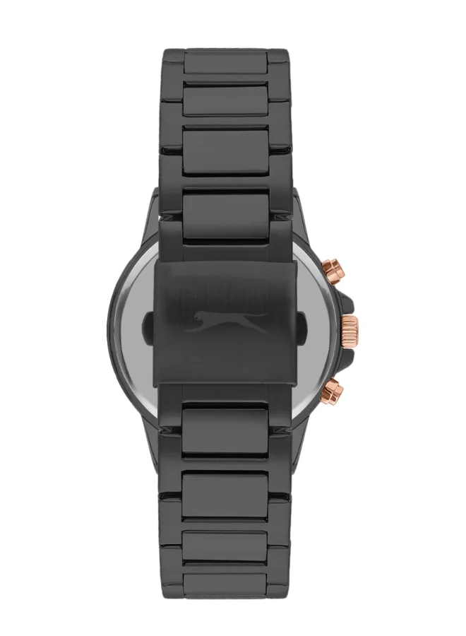 سلازنجر SLAZENGER Men's Watch, Multi Function Display and Metal Strap - SL.9.2249.2.03, Gun