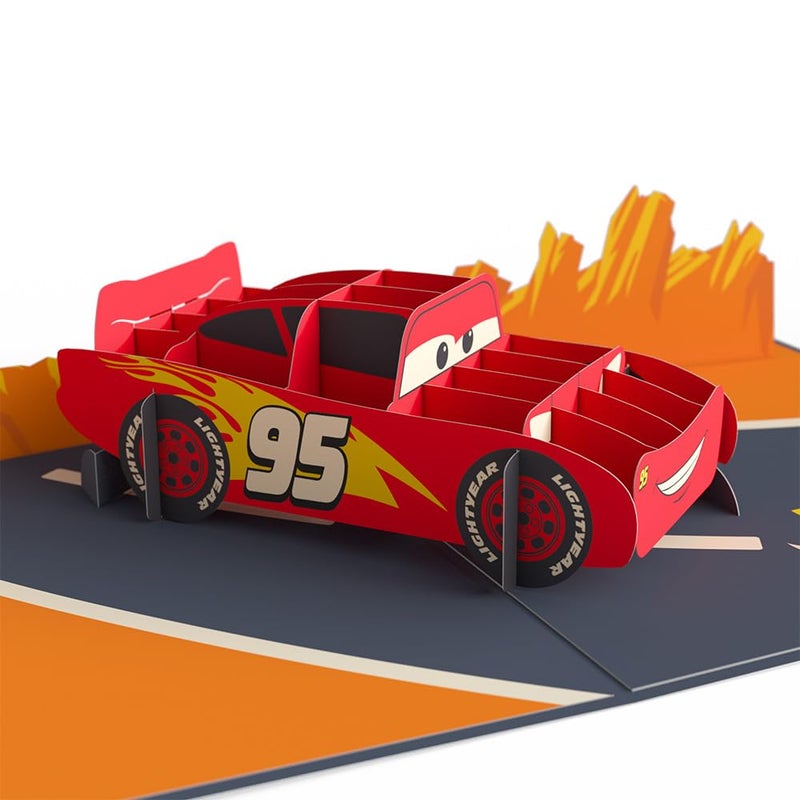 Lovepop Happy Birthday Pop-Up Card for Her and Him- 3D Disney Birthday Greeting Cards for Boys, Girls, Men, Women - Cars Kachow - 5" x 7" Lightning McQueen Card - Blank Note Card & Envelope Included - Image 1