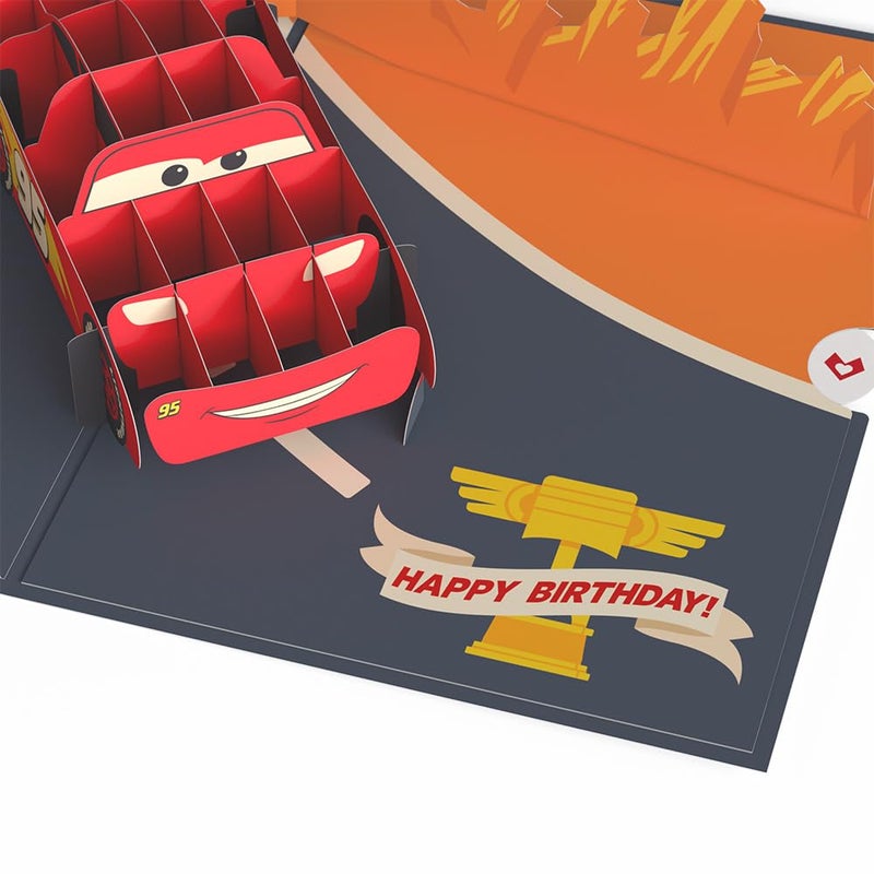 Lovepop Happy Birthday Pop-Up Card for Her and Him- 3D Disney Birthday Greeting Cards for Boys, Girls, Men, Women - Cars Kachow - 5" x 7" Lightning McQueen Card - Blank Note Card & Envelope Included - Image 3