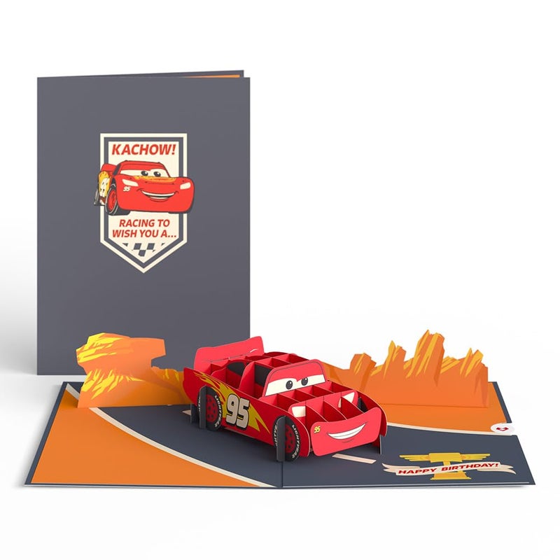 Lovepop Happy Birthday Pop-Up Card for Her and Him- 3D Disney Birthday Greeting Cards for Boys, Girls, Men, Women - Cars Kachow - 5" x 7" Lightning McQueen Card - Blank Note Card & Envelope Included - Image 2