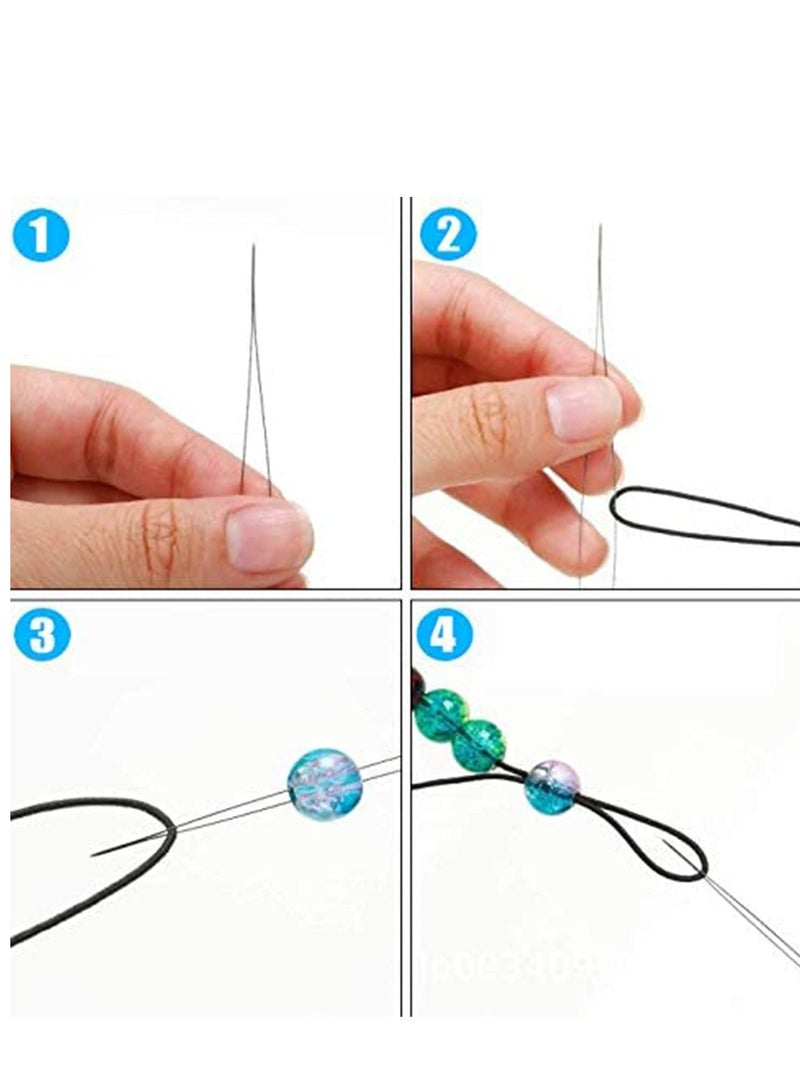 SOLARAE Big Eyeball Needle Used for Jewelry Making Various Sizes Storage Tube Beaded Embroidery Stainless Steel And White Bottle Threader Bottle - Image 3