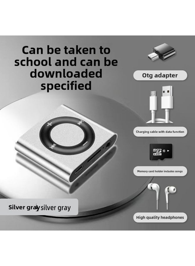 Students Special Listening Artifact Mp3 Walkman High School Students Boys And Girls Mini Portable Sports Music Player-Body Color:Silver Gray [normal Sound Quality] Battery Life 2 Hours-Memory Capacity:Can Save 8000 Songs + Listening To Music Four-piece Set  - Image 2