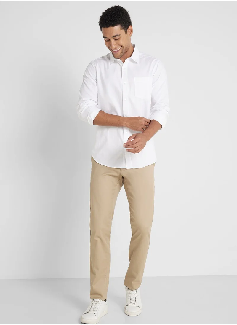 Robert Wood Long Sleeve Oxford Shirt