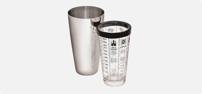 Bartender Professional 720ml Boston Cocktail Shaker Set - 2-Piece Stainless Steel and Glass Shaker with Measurement Markings. Premium 2-in-1. For Home and Professional Use in Making Mocktails, Smooth - Image 4