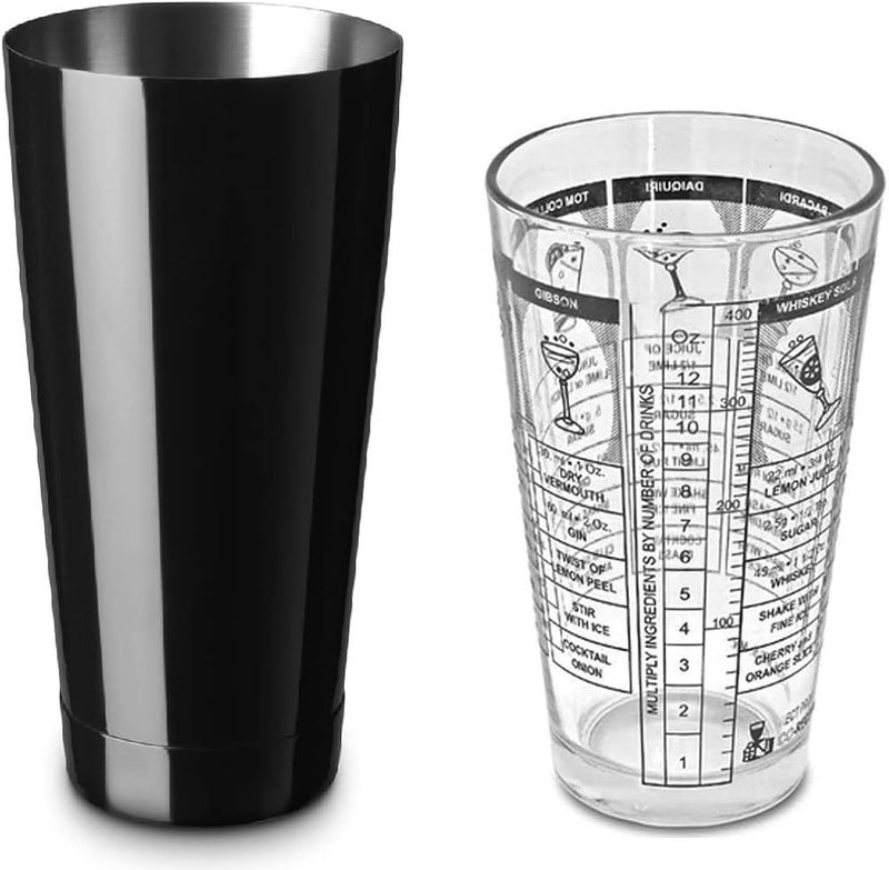 Bartender Professional 720ml Boston Cocktail Shaker Set - 2-Piece Stainless Steel and Glass Shaker with Measurement Markings. Premium 2-in-1. For Home and Professional Use in Making Mocktails, Smooth - Image 5