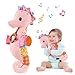 Fuzqq Baby Girl Toys 06 MonthsMusical Stuffed Animal Plush Toy with RattleSoft Newborn Toy for 0 3 6 9 12 Months GirlsBaby Girl GiftPink - Image 3