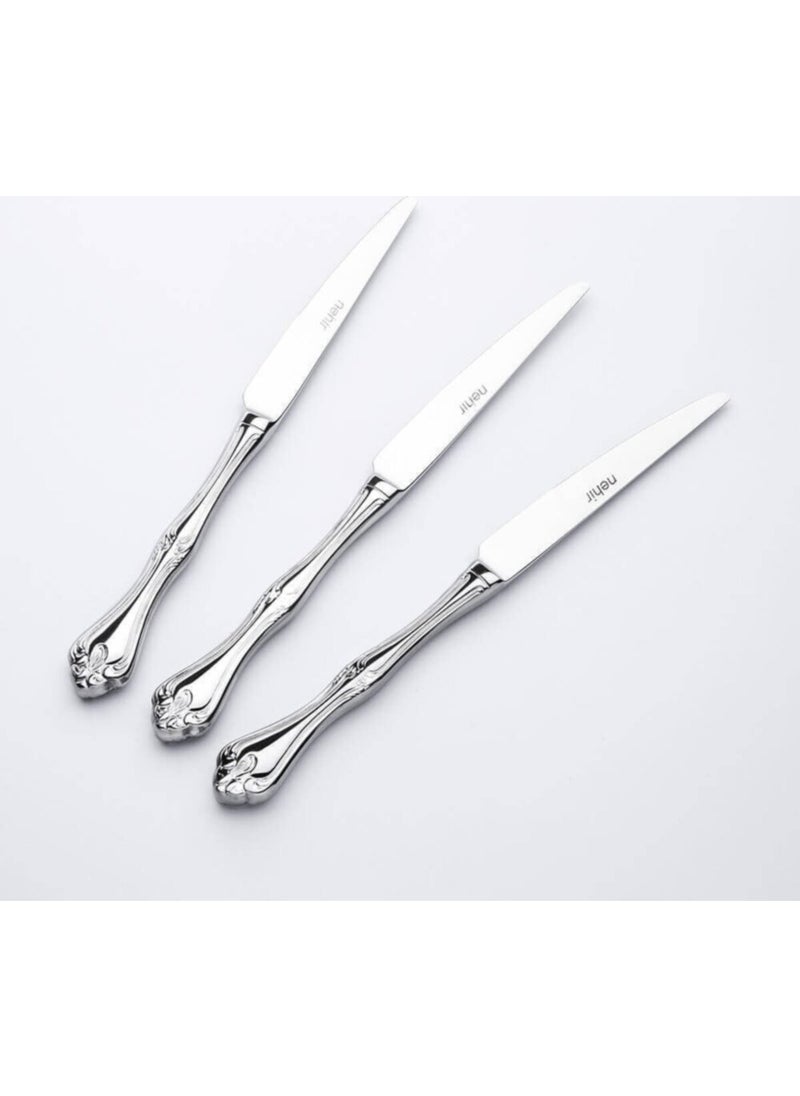 Nehir Lalezar Plain 6 Piece Dessert Knife Set 