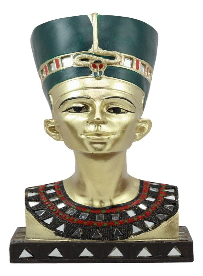 Ebros Gift Ebros Golden Ancient Egyptian Queen Nefertiti Bust Statue 9.75" Tall Wife of Pharaoh Akhenaten Gods and Goddesses of Egypt Ancestor of Cleopatra Classical Sculpture - Image 2