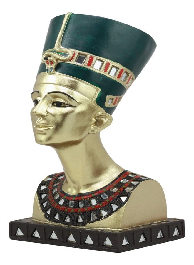Ebros Gift Ebros Golden Ancient Egyptian Queen Nefertiti Bust Statue 9.75" Tall Wife of Pharaoh Akhenaten Gods and Goddesses of Egypt Ancestor of Cleopatra Classical Sculpture - Image 3