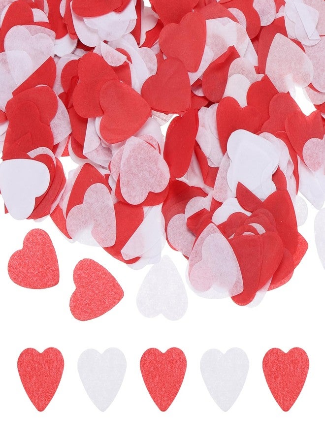 Rebower 6000 Pcs 1 Inch Hearts Paper Confetti Red & White Tissue Paper Confetti, Colored Tissue Paper Confetti, [for Wedding, Arts Crafts, Valentine's Day] - Image 1