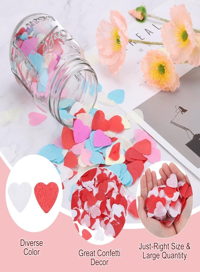 Rebower 6000 Pcs 1 Inch Hearts Paper Confetti Red & White Tissue Paper Confetti, Colored Tissue Paper Confetti, [for Wedding, Arts Crafts, Valentine's Day] - Image 4