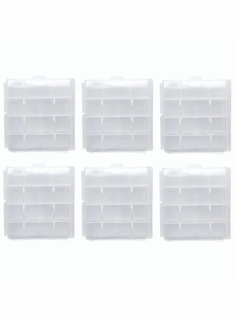Excefore Battery Case AA/AAA Battery Holder Container Compact Portable Organizer Storage Case Insulative Plastic Clear Protective Battery Case for Travelling/Home/Office/School/Garage(6 PCS)  - Image 1