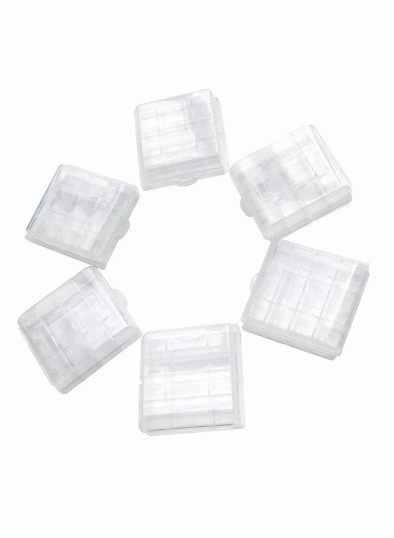 Excefore Battery Case AA/AAA Battery Holder Container Compact Portable Organizer Storage Case Insulative Plastic Clear Protective Battery Case for Travelling/Home/Office/School/Garage(6 PCS)  - Image 3