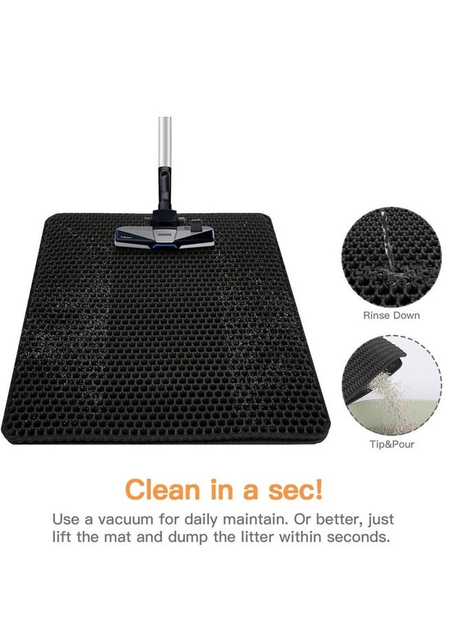 Haidue Pet Cat Litter Mat Double, Layer Sand Cat Mats for Cat Litter box Large Size Foldable Non, slip Waterproof Pet Bed Easy Clean Foldable Trapper Mats, Grey  - Image 4