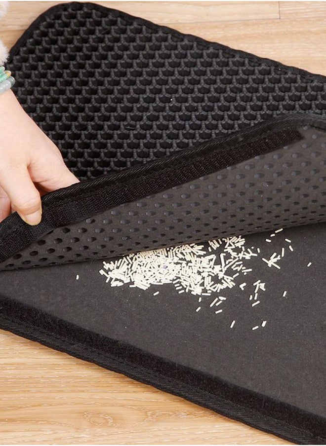 Haidue Pet Cat Litter Mat Double, Layer Sand Cat Mats for Cat Litter box Large Size Foldable Non, slip Waterproof Pet Bed Easy Clean Foldable Trapper Mats, Grey  - Image 5