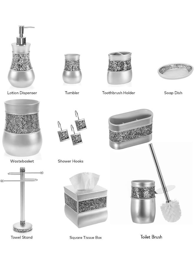 Creative Scents Crackled Glass Soap Dish for Bathroom Decorative Dry Bar Soap Holder Best Dishes for SinkBathShower Decor - Image 5