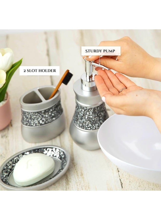 Creative Scents Crackled Glass Soap Dish for Bathroom Decorative Dry Bar Soap Holder Best Dishes for SinkBathShower Decor - Image 3