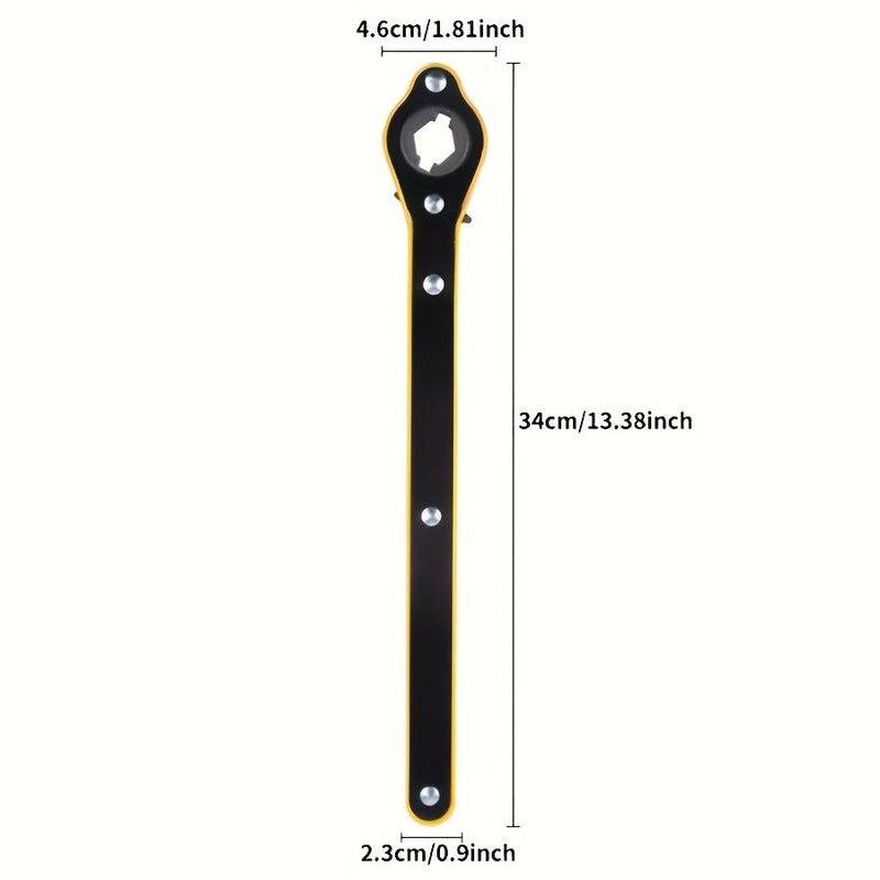 1 Set 4pcs Portable Jack Ratchet Wrench Long Handled Crowbar With Hub 360 Degree Rotating Knob Design For Engineers Without Battery - Image 3