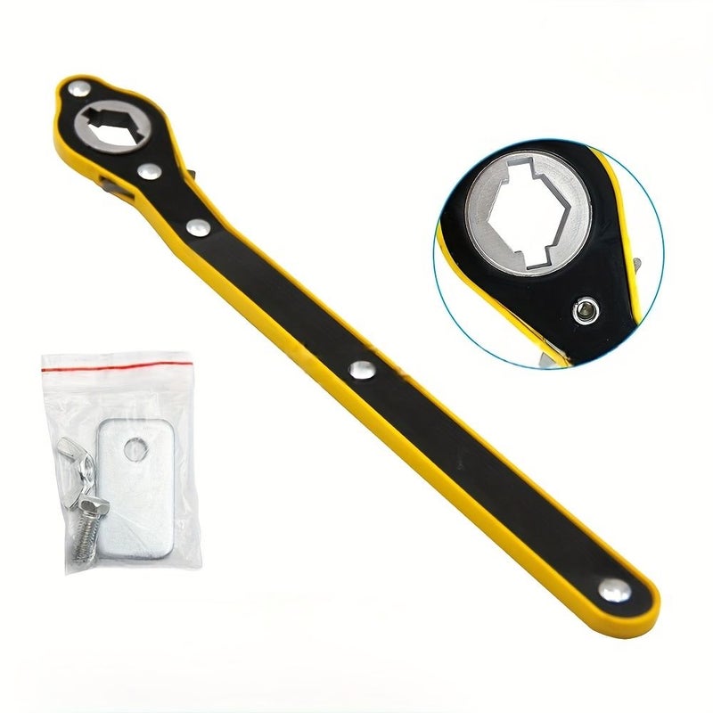 1 Set 4pcs Portable Jack Ratchet Wrench Long Handled Crowbar With Hub 360 Degree Rotating Knob Design For Engineers Without Battery - Image 4